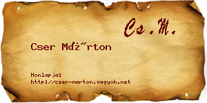 Cser Márton névjegykártya
