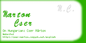 marton cser business card